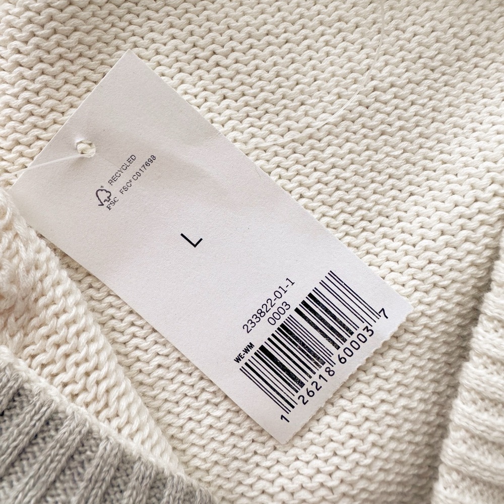 NWT Banana Republic Cream Button-Up Sweater 100% Cotton - Picture 5 of 5